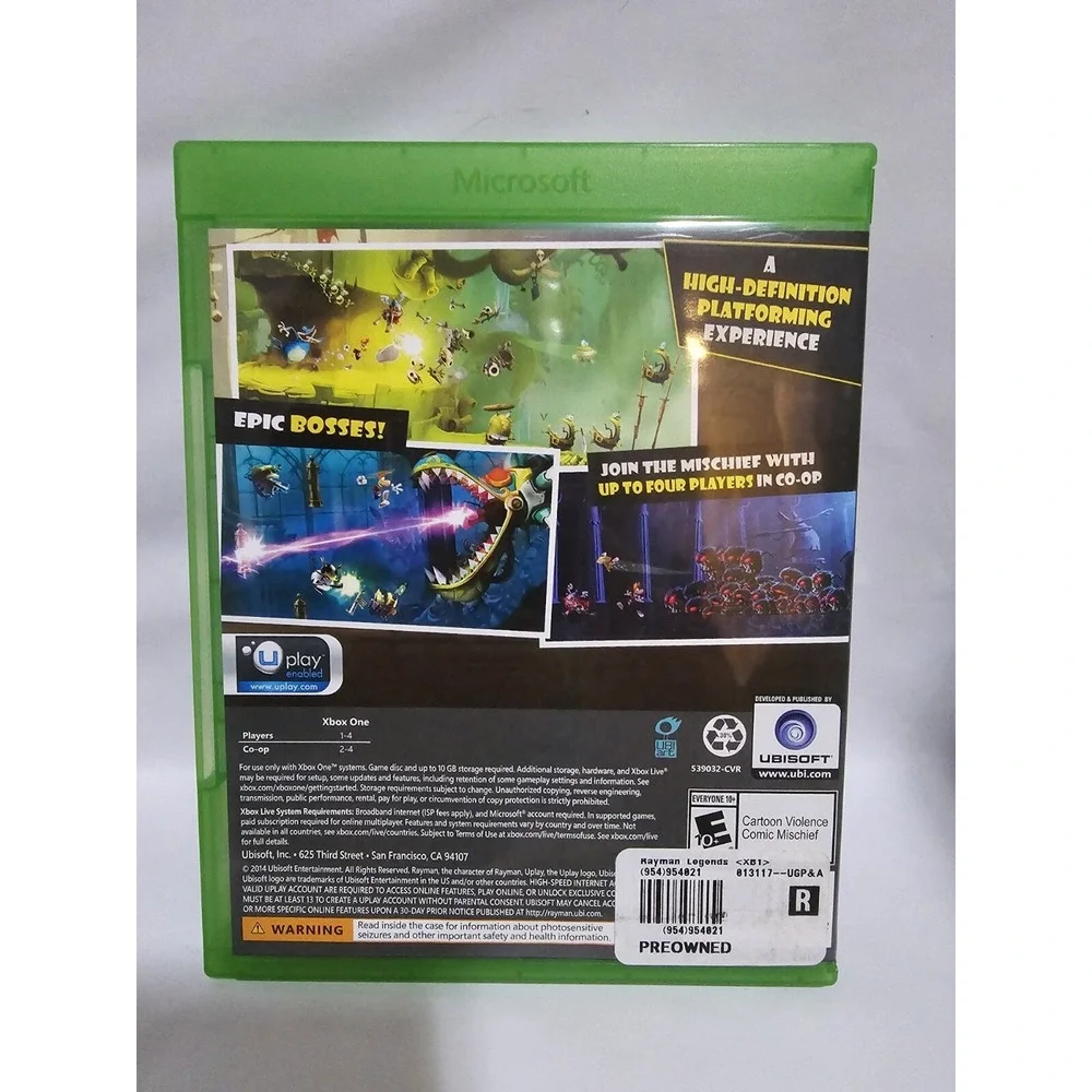 Rayman Legends Microsoft‎ Xbox One Game - Complete with Case Adventure Ubisoft